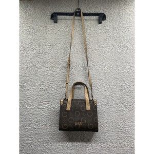 GUESS Women's Natural Brown Logo Print Crossbody Bag Handbag Purse